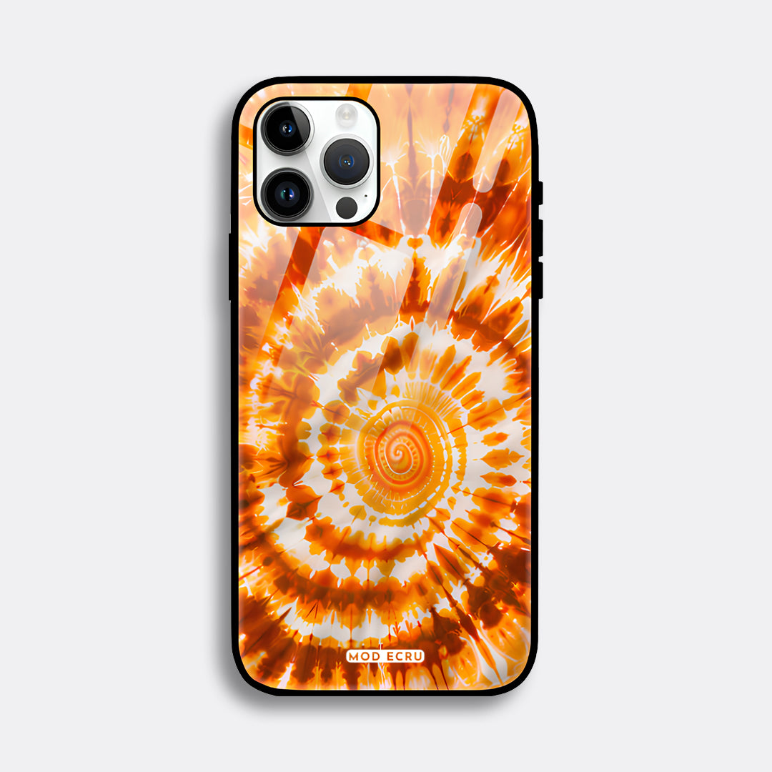 Tie-Dye Orange Glass Case