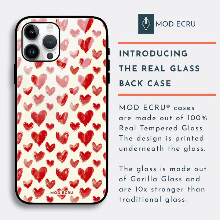 Red Hearts Glass Case