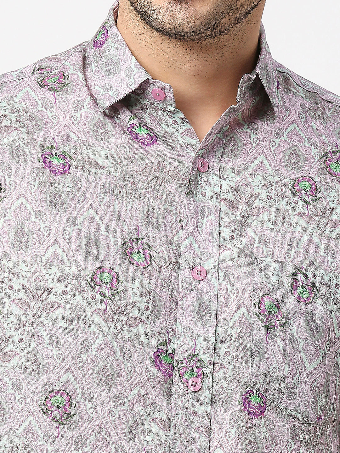 Floret Small Floral Printed Purple Shirt