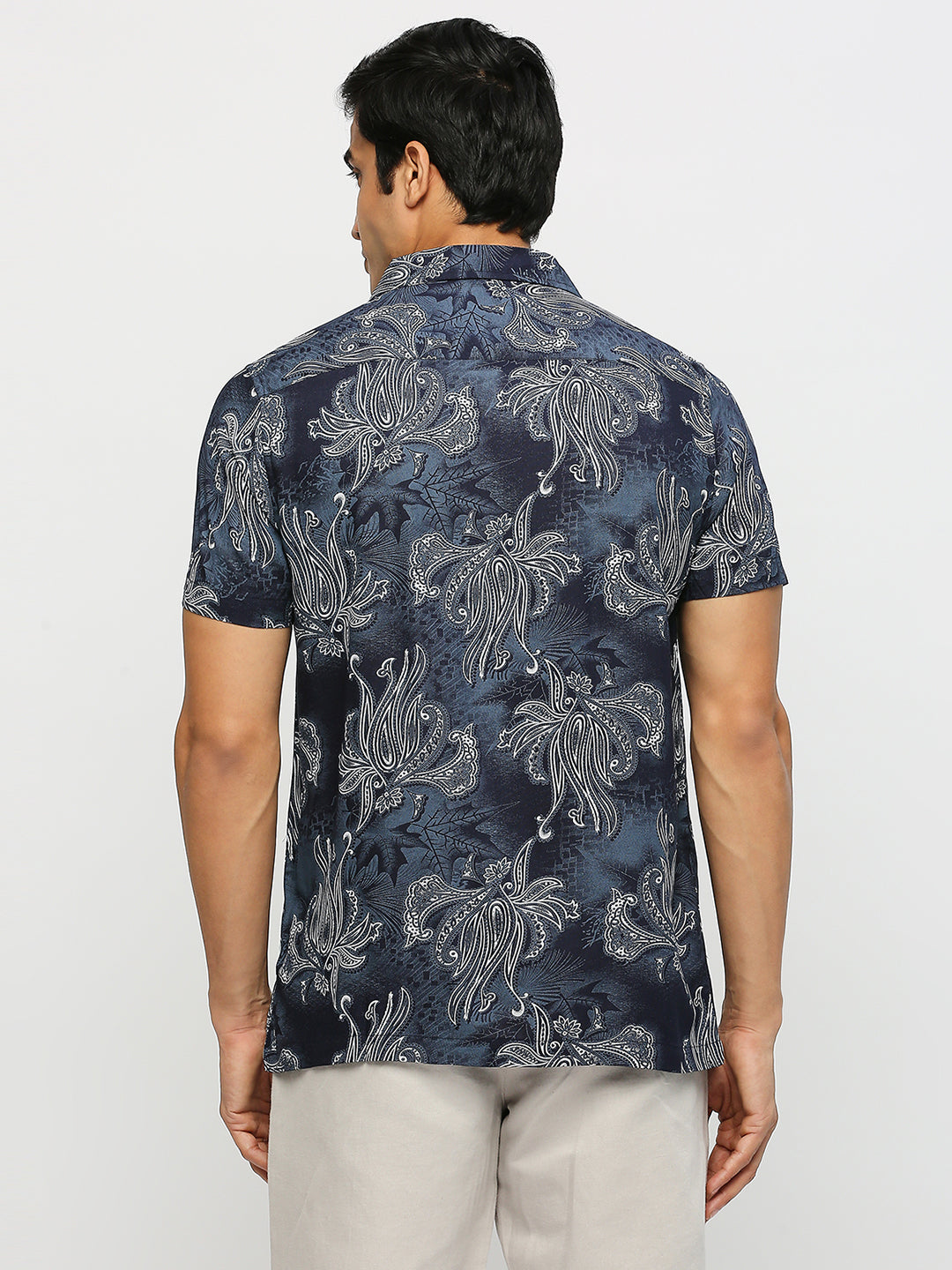 Solstice Floral Print Navy Shirt