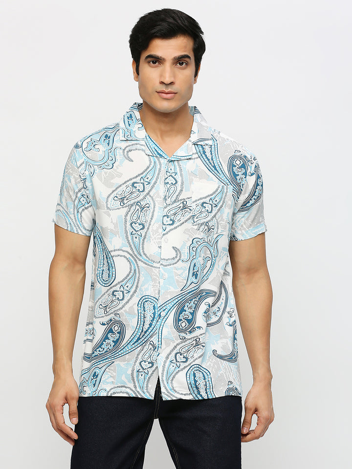 Kerri Abstract Print Navy Blue Shirt