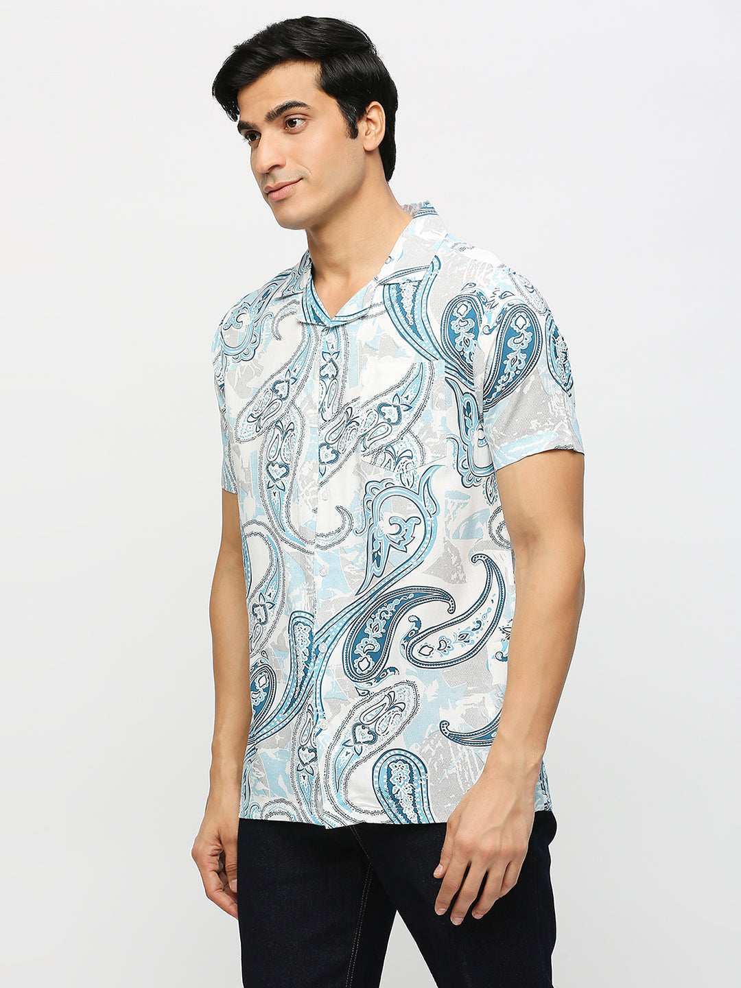 Kerri Abstract Print Navy Blue Shirt