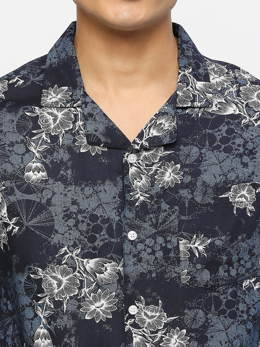 Moonlight Floral Print Navy Shirt