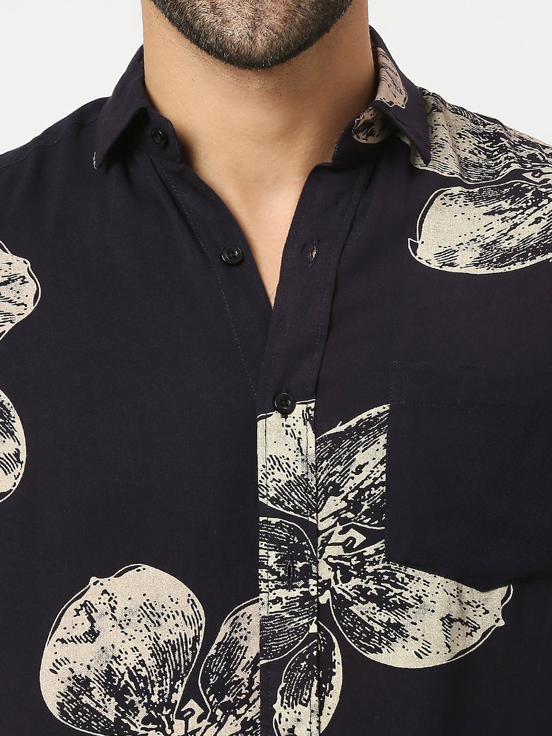 Midsummer Floral Print Navy Shirt
