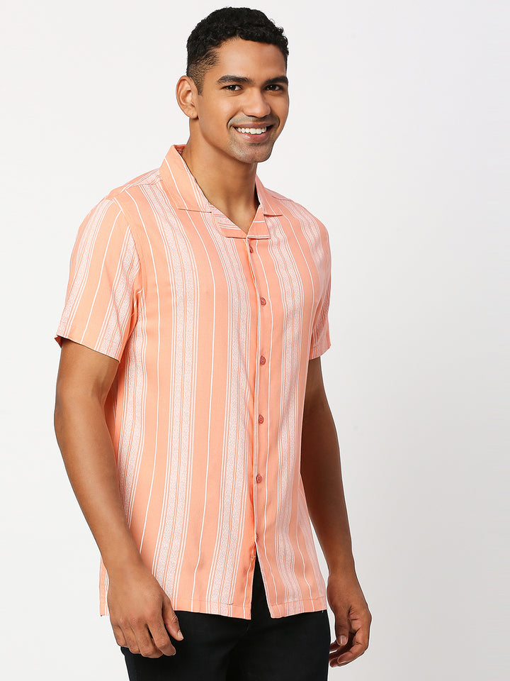 Sincerity Stripes Peach Shirt