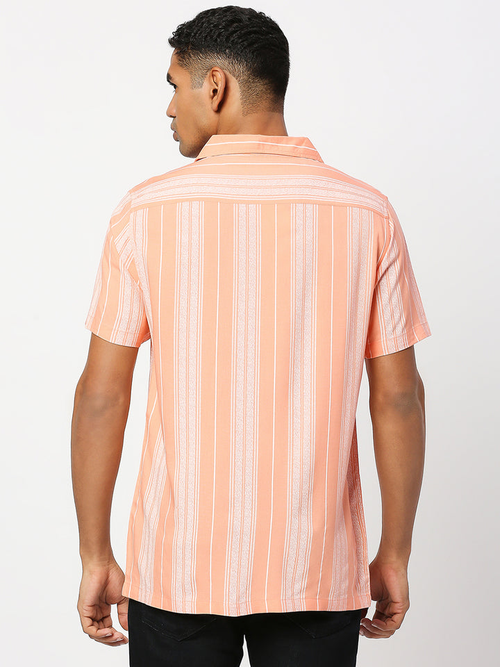 Sincerity Stripes Peach Shirt