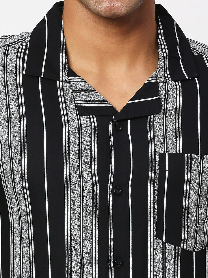 Sincerity Stripes Black Shirt