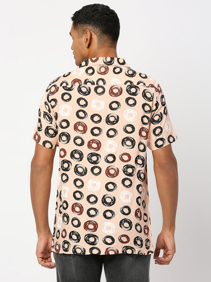 Danish Circle Printed Peach Shirt
