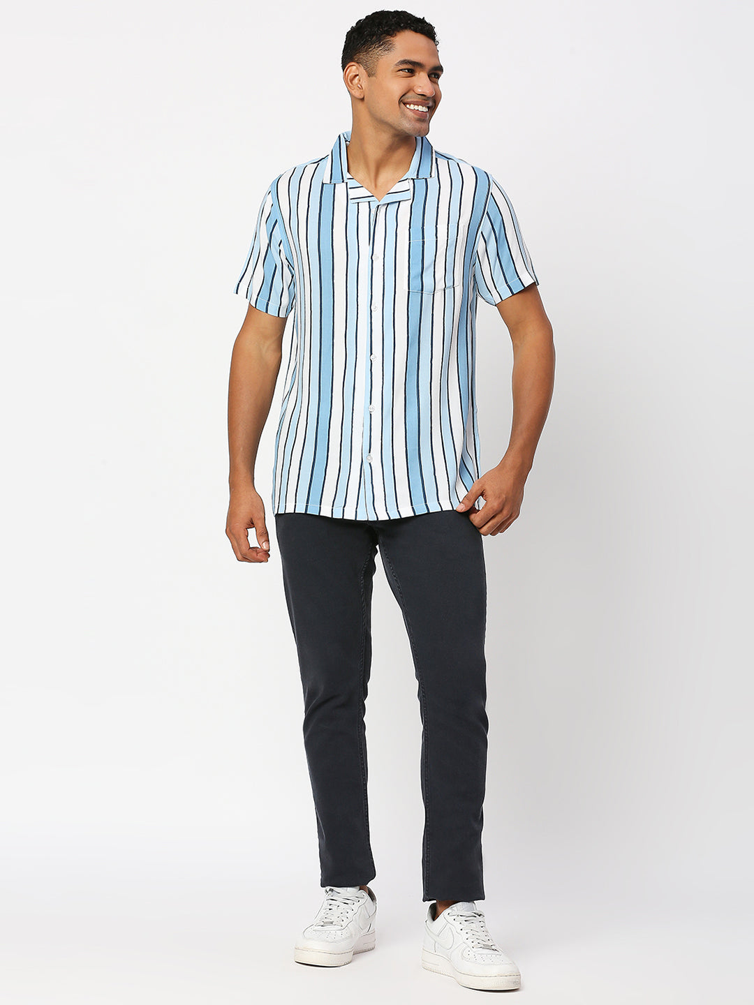 Shaded Stripes Blue Shirt