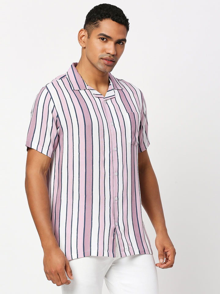 Shaded Stripes Wine Shirt