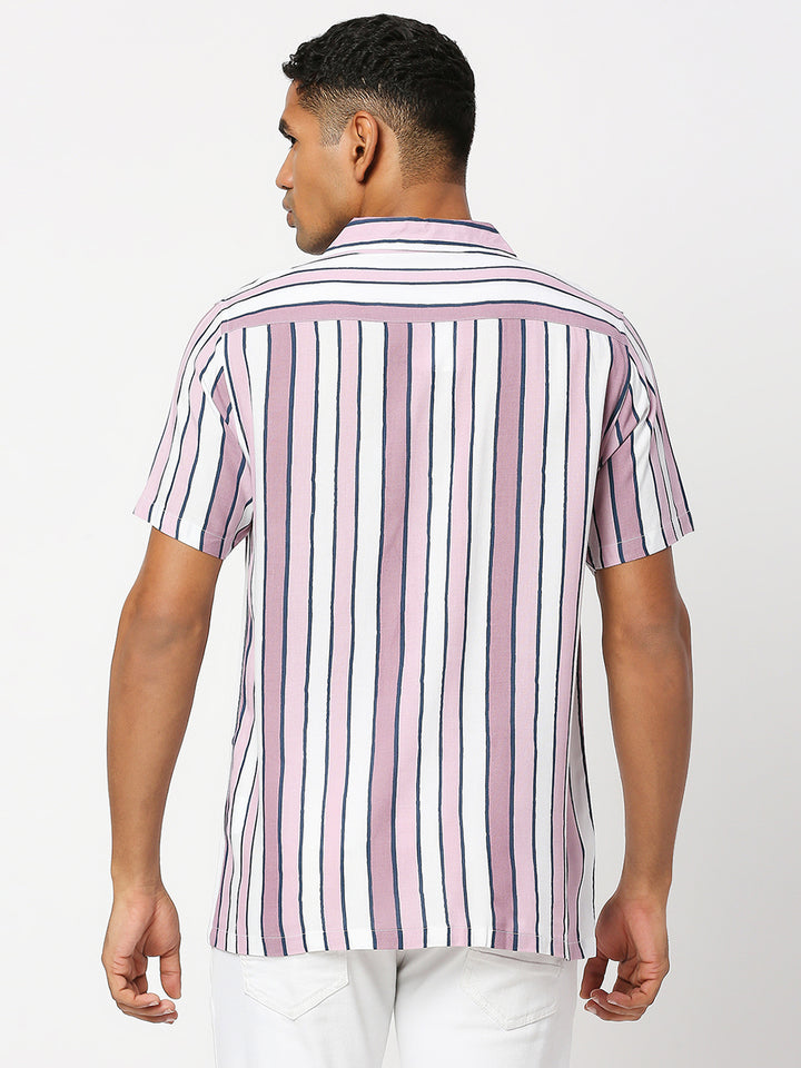 Shaded Stripes Wine Shirt