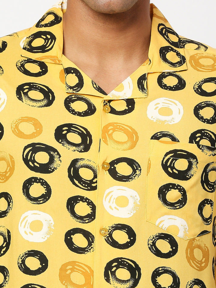 Danish Circle Printed Yellow Shirt
