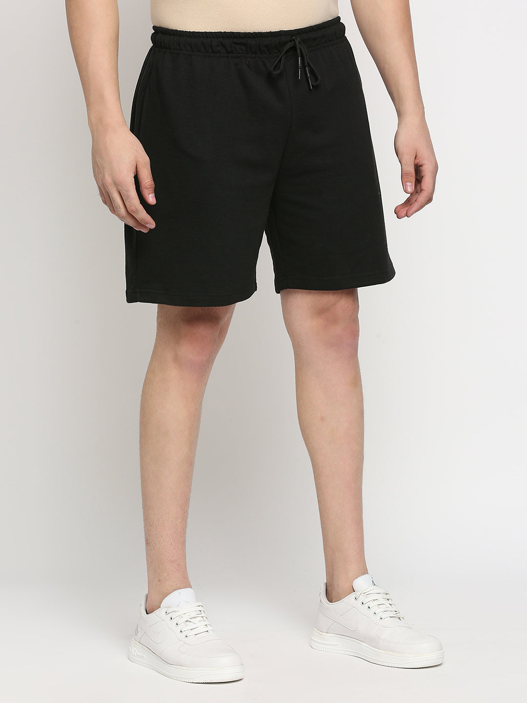 Mod Ecru Cotton Black Shorts