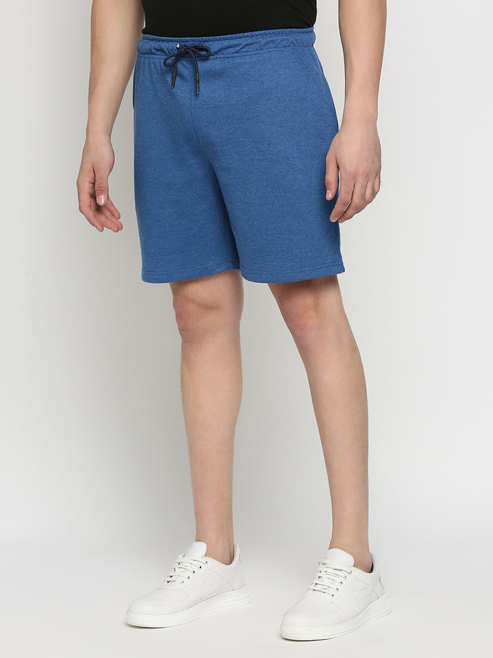 Mod Ecru Cotton Blue Shorts