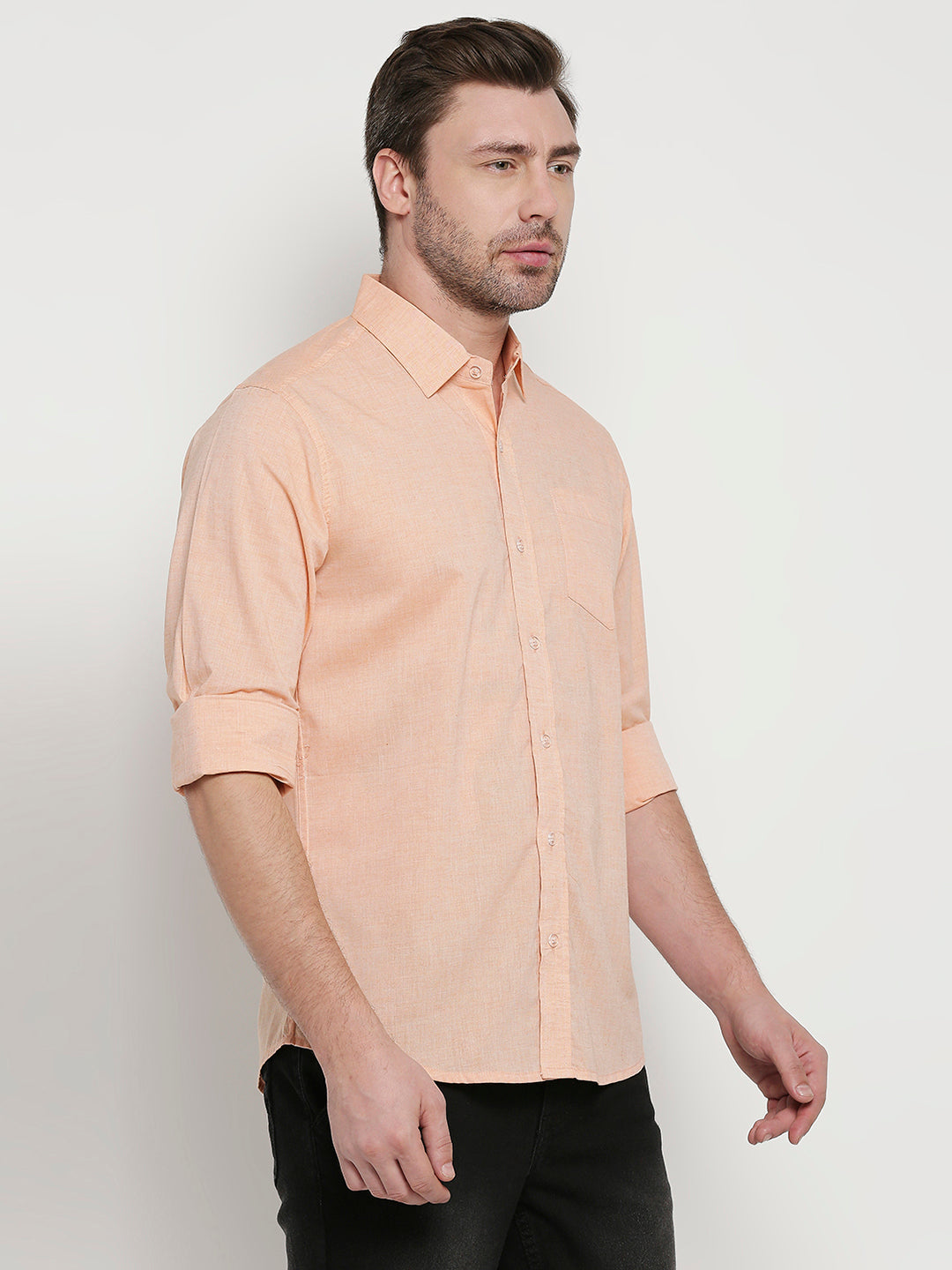 Serenity Cotton Orange Casual Shirt