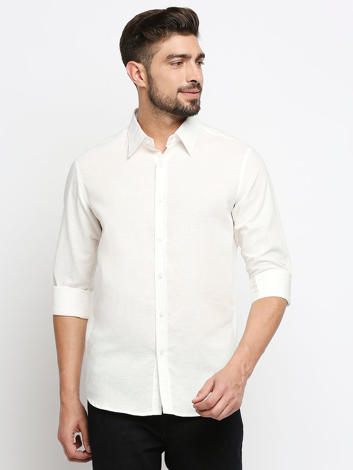 Indulge Pure Linen White Shirt