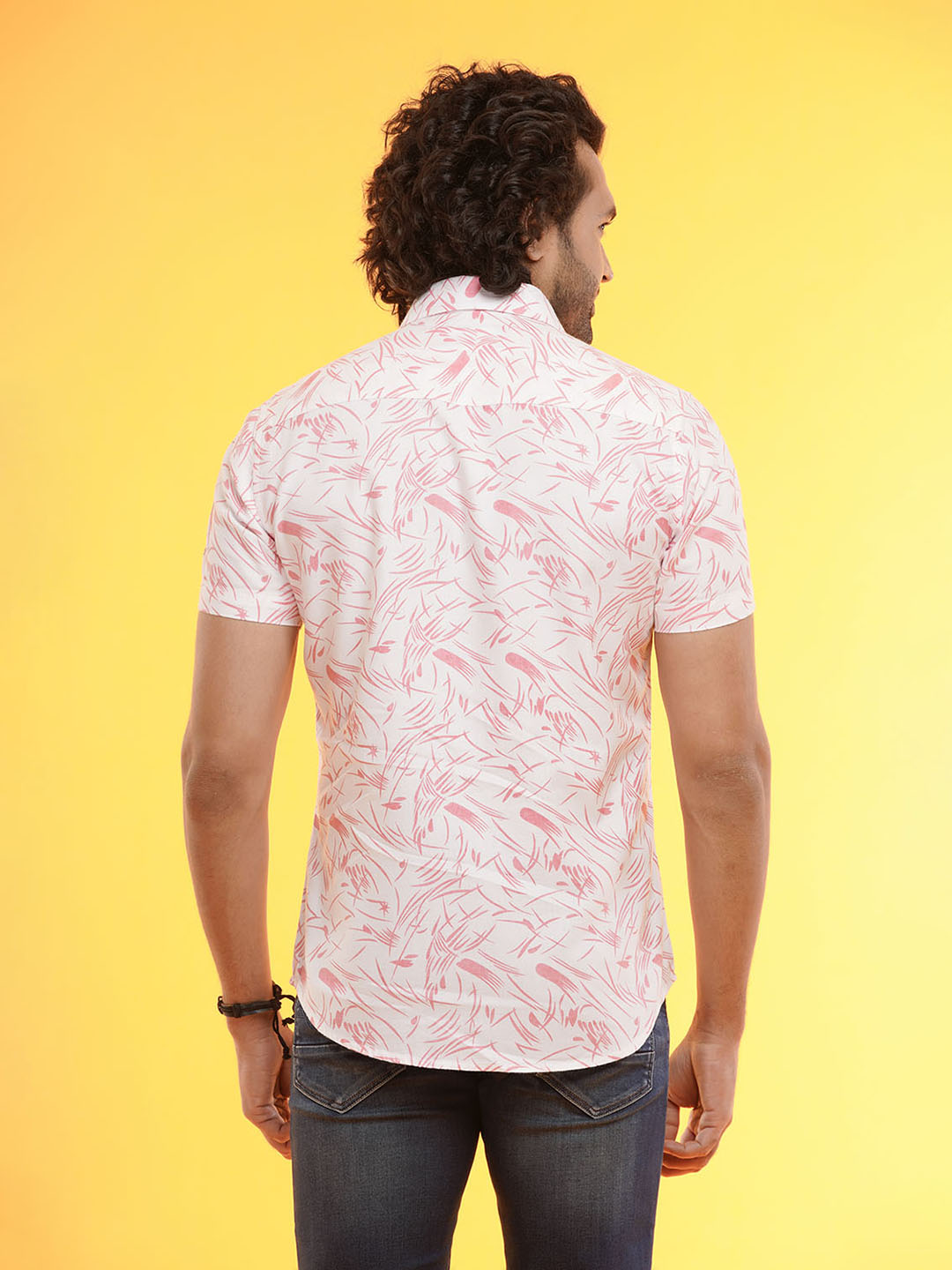 Absolute Modal Cotton Pink Grass Slim Fit Shirt