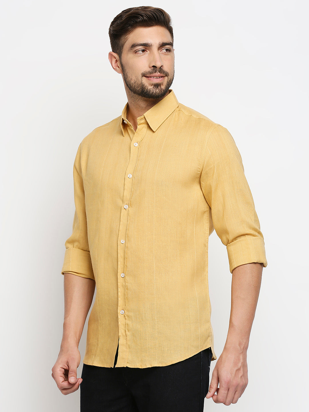 Indulge Excel Linen Khaki Shirt