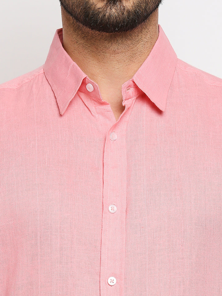 Indulge Excel Linen Pink Shirt