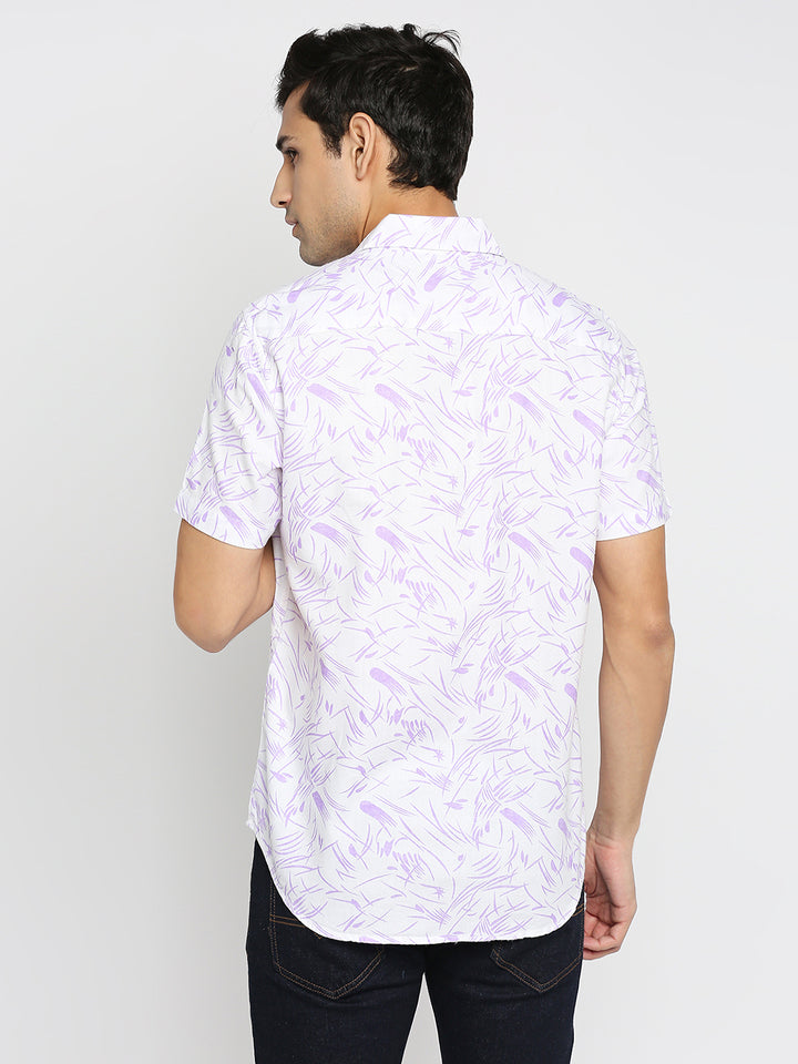 Absolute Modal Cotton Purple Grass Slim Fit Shirt