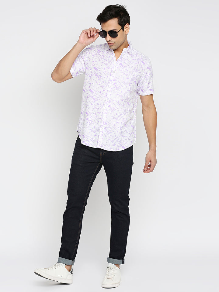 Absolute Modal Cotton Purple Grass Slim Fit Shirt