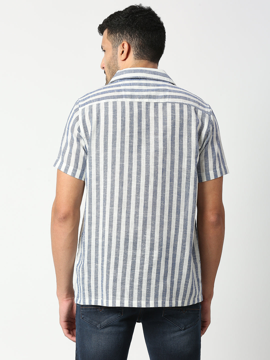 Imperial Blue Pinstripe Cuban Shirt