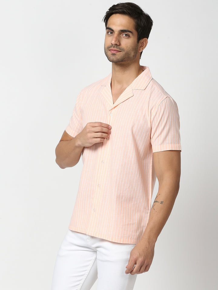 Opulent Peach Pinstripe Shirt