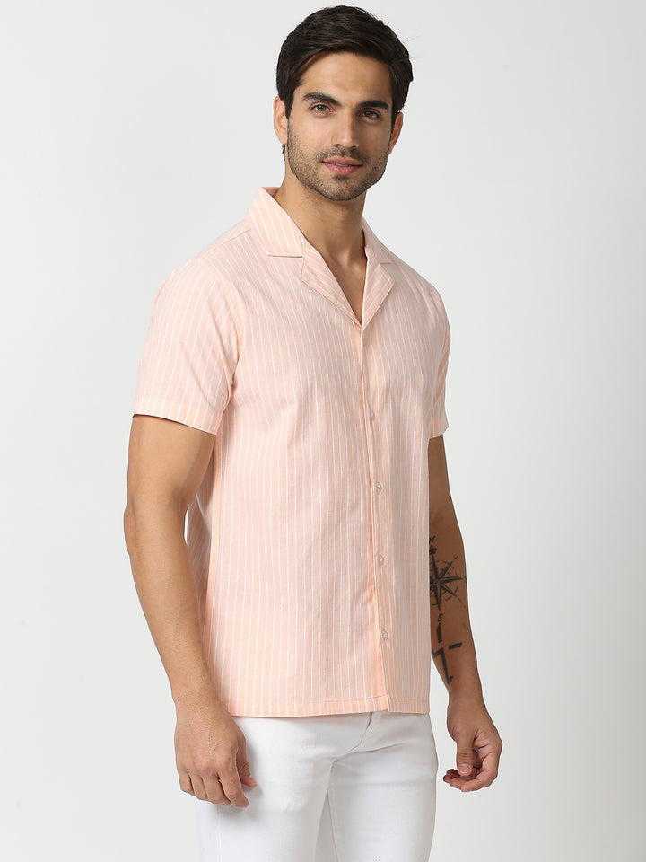 Opulent Peach Pinstripe Shirt
