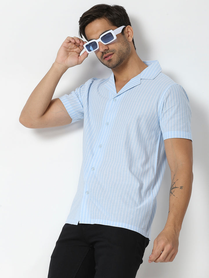 Opulent Blue Pinstripe Shirt