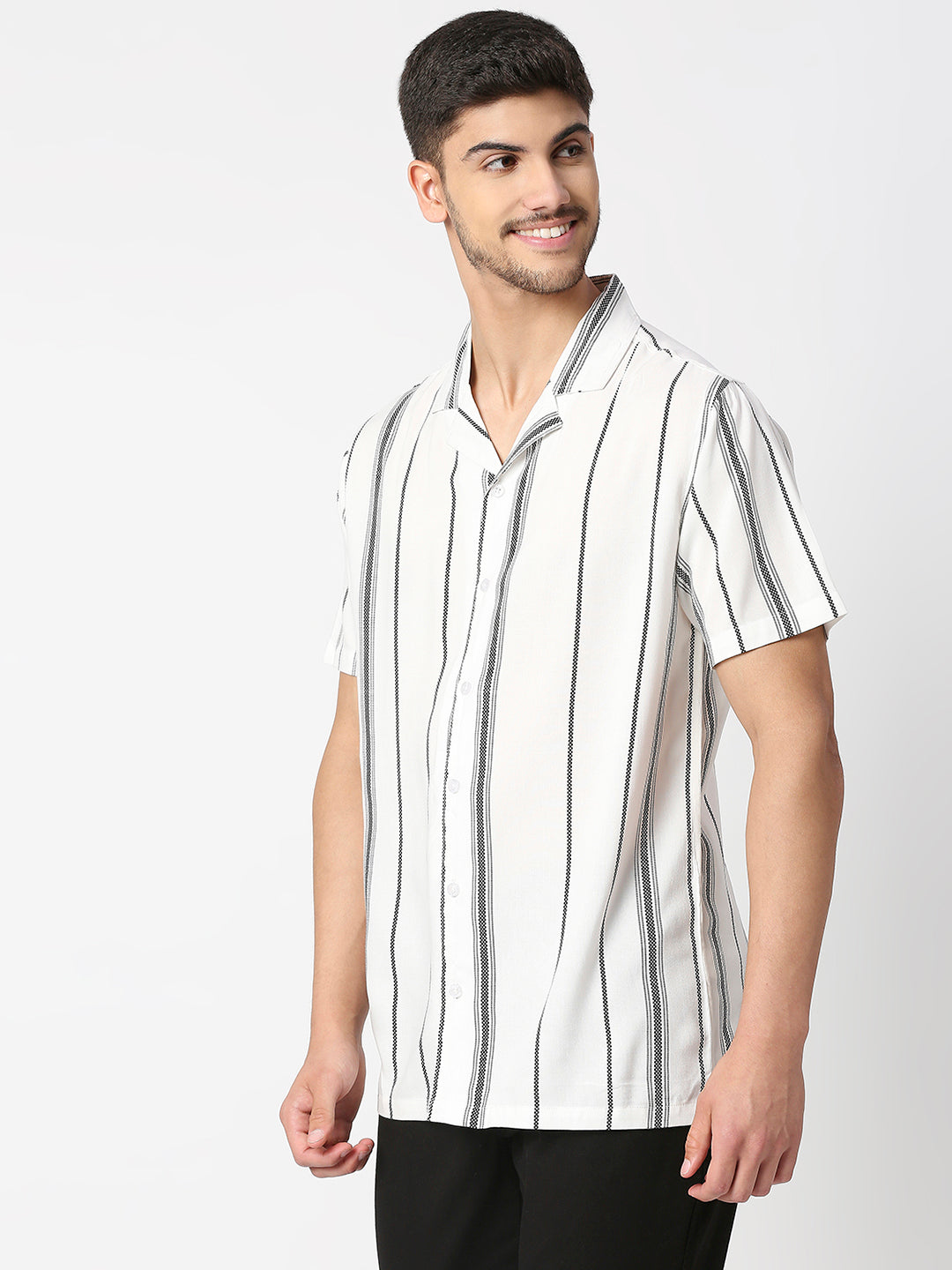 Morocco White Vertical Stripes Shirt
