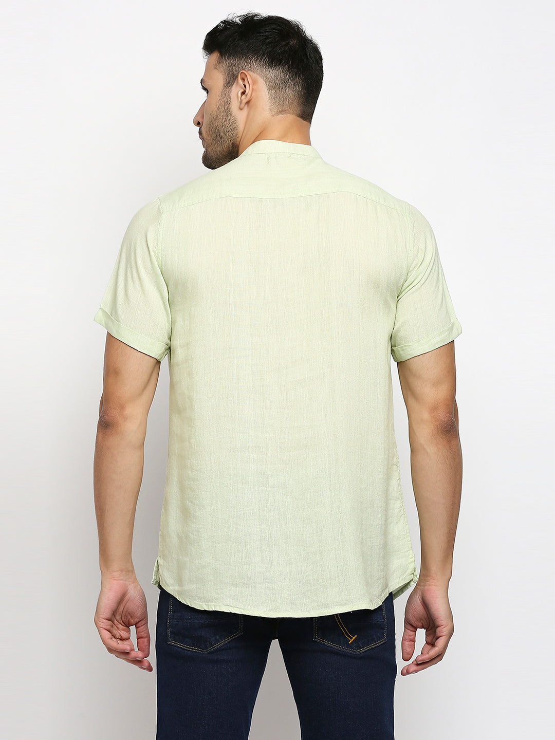 Charmer Collar Band Green Shirt