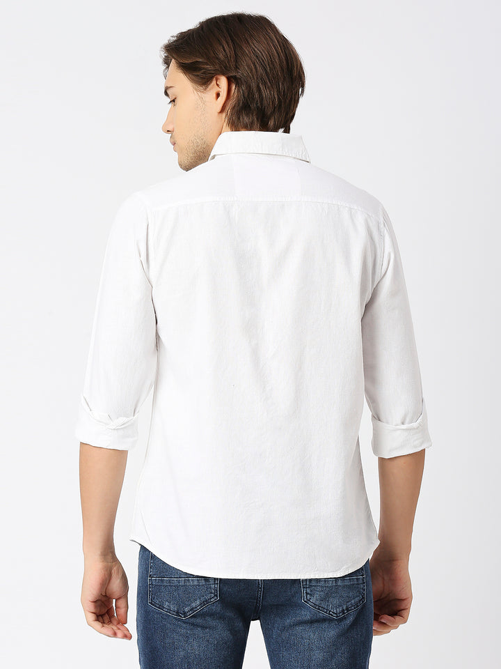 Blanco White Hemp Bamboo Full Sleeve Shirt