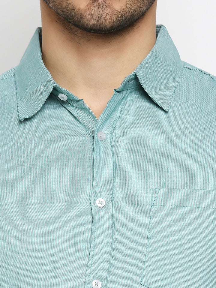 Indulge Pure Cotton Sea Green Shirt
