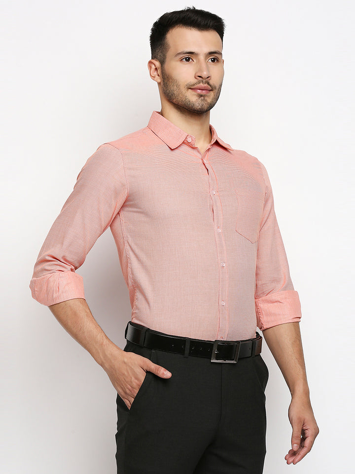 Indulge Pure Cotton Salmon Pink Shirt